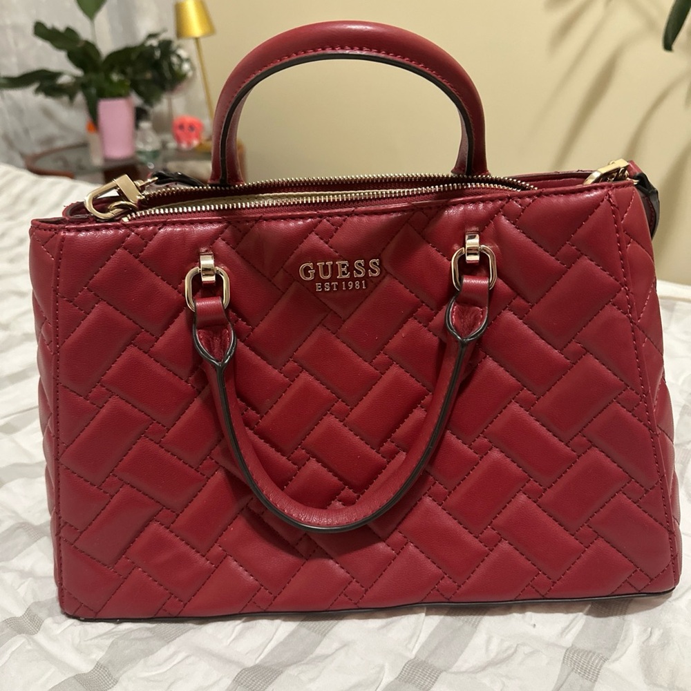 Guess Red Quilted Satchel